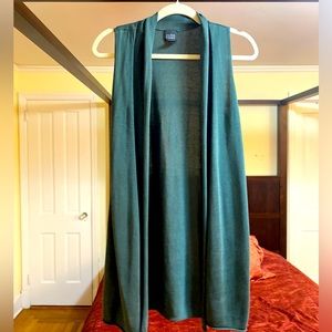 Eileen Fisher Silk Blend Long Sleeveless Vest